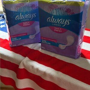 Always Liners Daily Fresh Thin Regular - Purple Pack— both packages for $12.00
